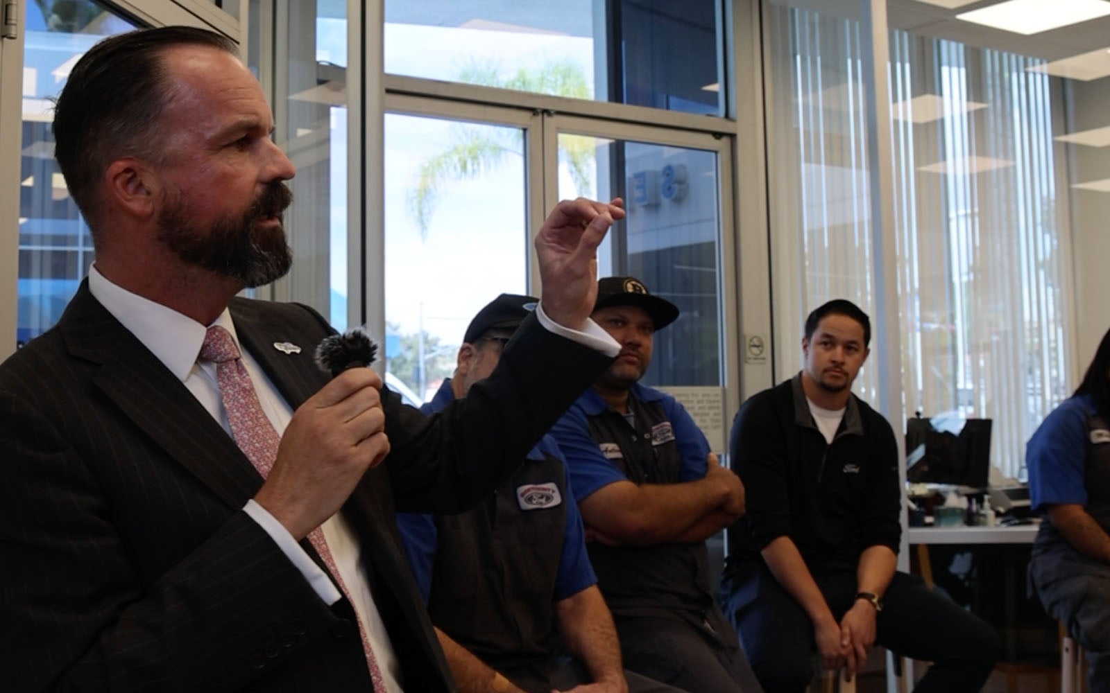 North County Ford team members meeting with Vista students