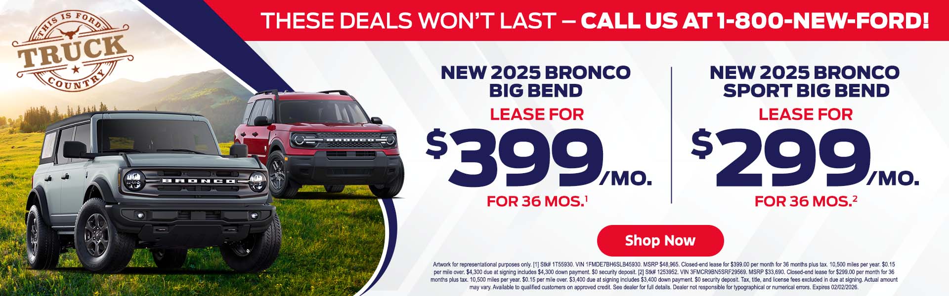 2025 Ford Bronco & Bronco Sport Lease Specials