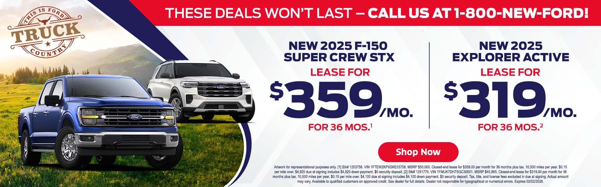 2025 Ford F-150 & Explorer Lease Specials
